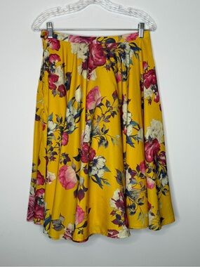 Myrtlewood of California Yellow Floral Swing Skirt